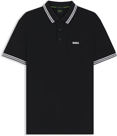 Boss Mens Paddy Organic-Cotton Polo Shirt With Contrast Logo Details - Amazon.ae Price Tracker