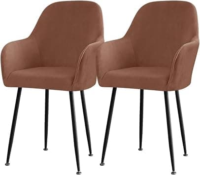 Set of 2/4/6 Velvet Dining Chair Covers Slipcovers with Wingback Arms, Stretch Office Chair Slipcovers Moderne Curved Dining Chair Protector Covers, for Bar Party Armchair (Color : Brown, Size : 2) - Amazon.ae Price Tracker