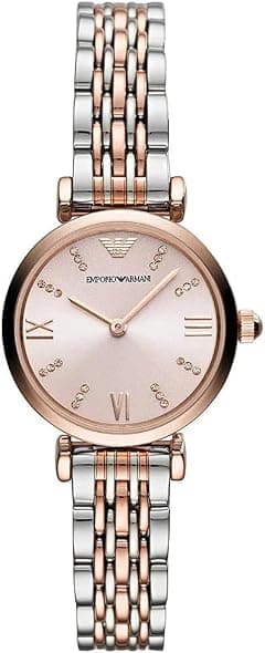 Emporio Armani Womens Quartz Watch, Analog Display And Stainless Steel Strap Ar11223, 2T Rose/Multi, Women's Standard - Amazon.ae Price Tracker