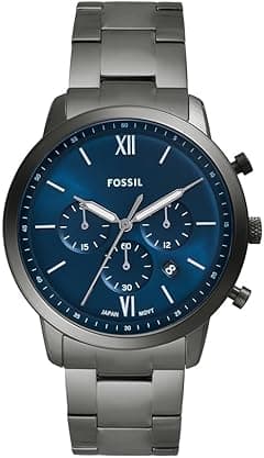 Fossil Men's Neutra Quartz Stainless Steel and Leather Chronograph Watch - Amazon.ae Price Tracker
