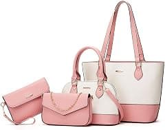 Women Fashion Handbags Wallet Tote Bag Shoulder Bag Top Handle Satchel Purse Set 4pcs - Amazon.ae Price Tracker