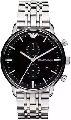 Emporio Armani Men's Chronograph, Silver Stainless Steel Watch, 43mm case size - Amazon.ae Price Tracker