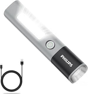 Philips Portable Torch with Camping Light, 200LM LED Flashlight Rechargeable, 4 Lighting Mode, 150M Coverage, Anti-Drop Handheld Flash light for Indoor, Outdoor, Camping, Hiking, Emergency Light - Amazon.ae Price Tracker