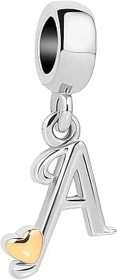 Initial A-Z Letter Charm Golden Heart Alphabet Dangle Beads for Bracelets & Necklaces - Amazon.ae Price Tracker