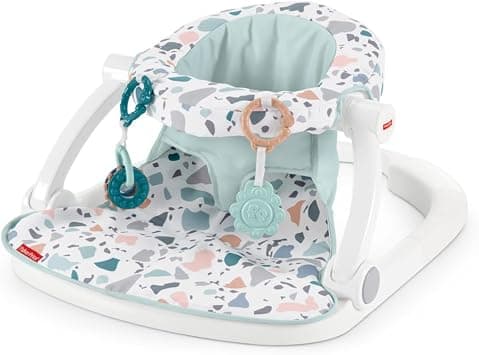 Fisher-Price Portable Baby Chair Sit-Me-Up Floor Seat With Developmental Toys & Machine Washable Seat Pad, Pacific Pebble - Amazon.ae Price Tracker