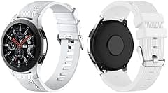 Silicone Watch Strap for Samsung Galaxy Watch/Gear S3/Watch With a Lug Width of 22mm, Soft Silicone Sport Wristband Replacement Straps, Vertical Grain Strap, for Men Women, White, 5.51"-8.46" (140mm - Amazon.ae Price Tracker