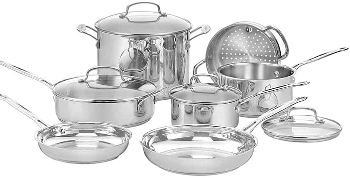 Cuisinart® Chef’s Classic™ Stainless Steel Cookware Set | 11-Piece: Saucepans, Frying Pans, Stockpot, Steamer | Induction-Ready, Aluminium-encapsulated Base | Cool Grip™ Handles - Amazon.ae Price Tracker