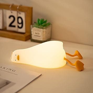 Lying Flat Duck Night Light, LED Squishy Lamp, Cute Light Up, Silicone Dimmable Nursery Nightlight, Rechargeable Bedside Touch Lamp for Breastfeeding - Amazon.ae Price Tracker