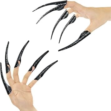 10 Pcs Long Finger Claws ,cuff design Adjustable Black Metal nail rings extension,Halloween articulated hands jewelry fingertip, Cool stuff scary vampire demon Cat Cosplay accessories women costume - Amazon.ae Price Tracker