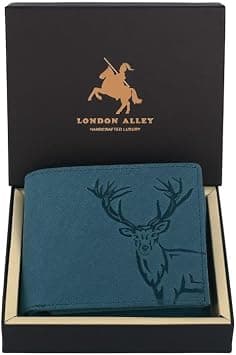 LONDON ALLEY Elk Vintage Blue RFID Blocking Men's Leather Wallet, BLUE, Classic - Amazon.ae Price Tracker