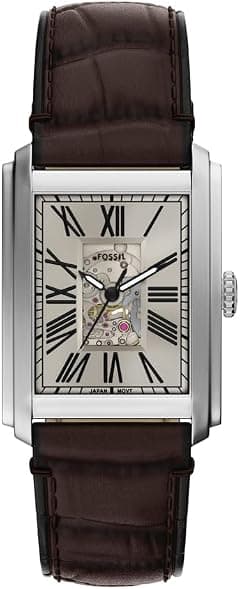 Fossil ME3272 Carraway Automatic Analogue Wrist Watch for Men, 30 mm Case Size, Silver/Brown - Amazon.ae Price Tracker