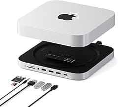 Satechi Mac Mini Hub & Stand with SSD Enclosure for NVME/SATA M.2, Dock with USB-C 10Gbps, 3 USB-A 5/10Gbps, 2.0 Audio Jack, for Mac mini M2/M1 (Does not support M4), Studio M4/M3/M2/M1 – Silver - Amazon.ae Price Tracker