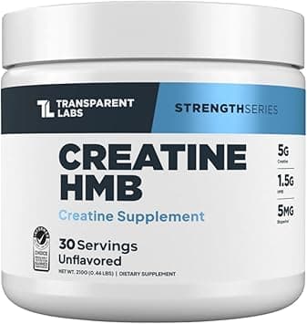 Transparent Labs Creatine HMB - Creatine Monohydrate Powder with HMB for Muscle Growth, Increased Strength, Enhanced Energy Output, and Improved Athletic Performance - 30 Servings, Unflavored - Amazon.ae Price Tracker