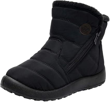 Women Solid Snow Boots Winter Ankle Ladies Flat Bottom Fashion Zipper Short Bootie Waterproof Footwear Warm Shoes, 1859 - 38 EU - Amazon.ae Price Tracker