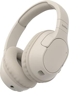 Belkin SoundForm Surround Bluetooth Over-Ear Headphones, Environmental Noise Cancelling Headphones, Wireless with 60H Playtime & Soft Ear Cups for iPhone, Galaxy, iPad, Travel, Home, or Office - Sand - Amazon.ae Price Tracker