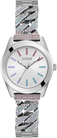 GUESS Ladies 32mm Watch - Iridescent Bracelet Silver Dial Iridescent Case - Amazon.ae Price Tracker