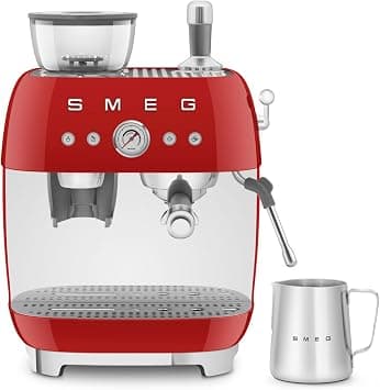 Smeg EGF03RDUK Espresso Machine with Pump & Grinder, Adjustable Temperature & Pre-Infusion, Italian Design, Red - Amazon.ae Price Tracker