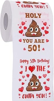 AOZITA 50th Birthday Gifts for Women Men, Happy Prank Toilet Paper, 50th Birthday Decor, Party Supplies Favors, Funny Gag Gifts Novelty Bday Present for Him, Her, Friends, 380 Sheets & 3 Layers - Amazon.ae Price Tracker