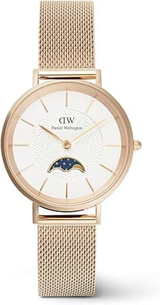 Daniel Wellington DW00100773 Petite Lune Melrose Stainless Steel Watch for Women, 32 mm Diameter, White/Rose Gold - Amazon.ae Price Tracker