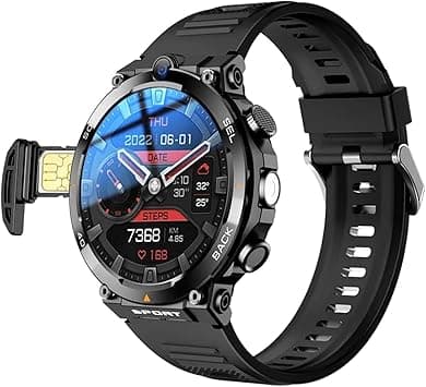 4G SIM Card Smartwatch, Smart Watch for Men, with 1.39" Round Screen, Answer/Make Call, Front/Side Dual Cameras, Function NFC, IP67 Waterproof, Gifts for Men - Amazon.ae Price Tracker