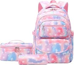 JiaYou School Backpack Sets 3pcs Stars Prints Daypack For Teens Girls Primary School Students - Amazon.ae Price Tracker