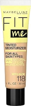 Maybelline Fit Me Tinted Moisturizer, Fresh Feel, Natural Coverage, 12H Hydration, Evens Skin Tone, Conceals Imperfections, for All Skin Tones and Skin Types, 118, 1 fl. oz. - Amazon.ae Price Tracker