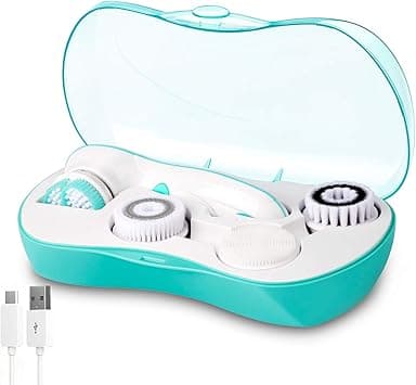 Rechargeable Facial Cleansing Spin Brush Set with 4 Exfoliation Brush Heads - Waterproof Face Spa System - Advanced Microdermabrasion for Deep Scrubbing and Gentle Exfoliating - Amazon.ae Price Tracker