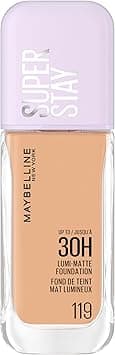 Maybelline New York, Super Stay Lumi-Matte Liquid Foundation, 30hr Longwear formula, Light as Air, Waterproof, Sweatproof, Luminous Matte Finish - 119 - Amazon.ae Price Tracker