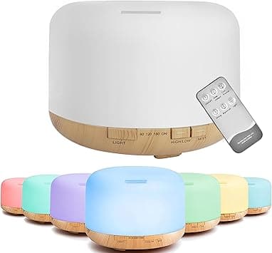 Beauenty 500ml Premium Essential Oil Diffuser With Remote Control,Ultrasonic Aromatherapy Fragrant Oil Humidifier Vaporizer,7 Color Led Lights, Ultra-Quiet Operation,Timer And Auto-Off Switch - Amazon.ae Price Tracker