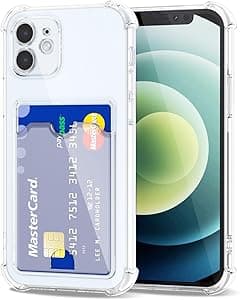 Svanove For iPhone 12 Transparent Case with Card Slot, Clear Card Holder Camera Protection Cover, Slim Protection Silicone Wallet Case Anti-Shock, Clear - Amazon.ae Price Tracker