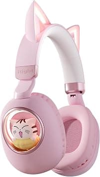 Cat Ear Kids Bluetooth Headphones, Foldable LED Light Up Headphones Stereo Over Ear with Microphone/TF Card Wireless Headphone for iPhone/iPad/Smartphone/Laptop/PC/TV (Pale Pink) - Amazon.ae Price Tracker