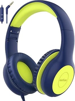 EarFun Kids Headphones with Mic for Boys and Girls, Over Ear HD Stereo Headphone for Children, 85/94dB Volume Limiter, Sharing Port, Foldable On Ear Headsets with Mic (Blue & Lemon) - Amazon.ae Price Tracker