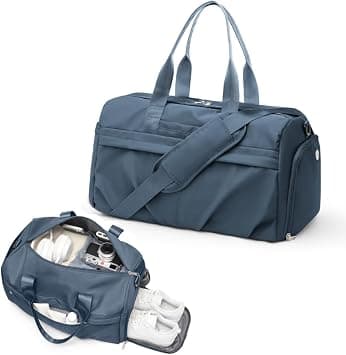 Gym Bag for Women Men with Shoe Compartment, Sport Duffel Bag, Waterproof Travel Weekender Overnight Carry on Bag for Yoga with Trolley Sleeve, Jewel Blue, A1-Jewel Blue, Shoe Compartment - Amazon.ae Price Tracker