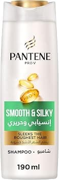 Pantene ProV Smooth and Silky Shampoo Sleeks the Roughest Hair Moisturizes and Nourishes for FrizzFree Thicker and Stronger Hair 190ml - Amazon.ae Price Tracker