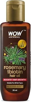 WOW Skin Science Rosemary with Biotin Hair Growth Oil | Stimulates New Hair Growth | Controls Hair Fall & Reduces Hair Breakage | Gives Healthy Hair| 25 ml - Amazon.ae Price Tracker