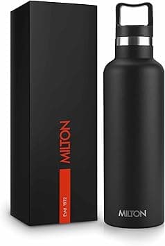 MILTON 750ml Vacuum Insulated Water Bottle, Keeps Drinks 12 hours Hot & 24 hours cold, 18/8 Stainless Steel, Double-Walled Thermos Flask with Inner Copper Coating for Sports, Gym, Haruki - Black - Amazon.ae Price Tracker