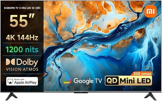 Xiaomi TV S Mini LED 55" 2025 | Bright 4K QD-MiniLED display with accurate color | 144Hz refresh rate | Premium metal finish with ultra slim-bezel design | Powerful AI engine for image enhancement - Amazon.ae Price Tracker