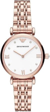 Emporio Armani Women's White Dial Stainless Steel Analog Watch - AR11267, White/Rose Gold - Amazon.ae Price Tracker