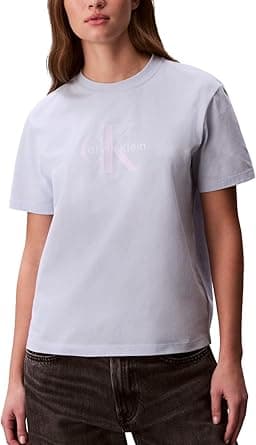 Calvin Klein womens Monogram Logo Crewneck T-shirt Monogram Logo Crewneck T-shirt (pack of 1) - Amazon.ae Price Tracker