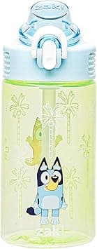 Zak Designs Sage Bluey Kids Water Bottle For School or Travel, 16oz Durable Plastic Water Bottle With Straw, Handle, and Leak-Proof, Pop-Up Spout Cover (Bluey & Bingo) - Amazon.ae Price Tracker