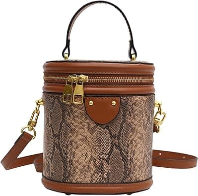 RTGGSEL Retro Vegan Leather Crossbody Shoulder Duffel Barrel Bags for Women Small Tote Satchel Handbags Purse - Amazon.ae Price Tracker