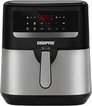 Geepas Digital Air Fryer- GAF37509/ 9.2 Liter Capacity, Oil Free Cooking, 60 Min Timer/Vortex Technology, 10 Preset Programs, Ideal for Fries, Steak, Chicken, Sausage, Cake, Meat, Bread, etc./ 2 Year - Amazon.ae Price Tracker