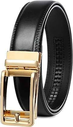 Founders & C Men's Leather Ratchet Comfort Click Belt Dress with Slide Buckle -Adjustable Trim to Fit - Amazon.ae Price Tracker
