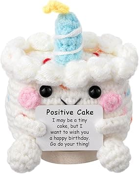 Positive Pocket Birthday Cake Doll, Funny Emotional Support Knitted Cake Toy with Positive Card, Woolen Crochet, Cheer Up Graduation Gift, Encouragement for Friends - Amazon.ae Price Tracker