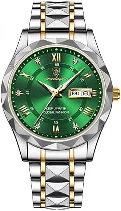 Poedagar Men Quartz Watch Luxury for Man Sports Business Waterproof Luminous Stainless Steel Week Date Men's Watches Male Clock - Amazon.ae Price Tracker