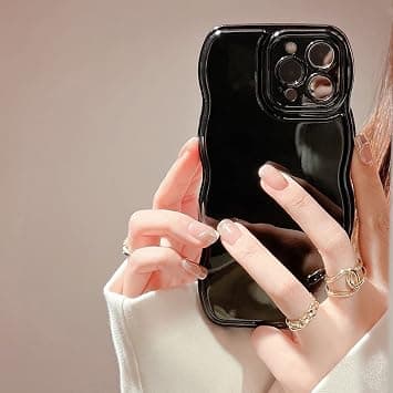 FABSPARK Phone Case for iPhone 12 Pro Max Case,Simple Wave Design Wavy Frame Soft Silicone Aesthetic for iPhone 12 Pro Max,Black - Amazon.ae Price Tracker