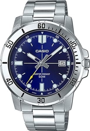 Casio Men's Watch - MTP-VD01D-2EVUDF Blue Dial, Silver Band - Amazon.ae Price Tracker