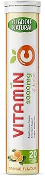 Oladole Natural Vitamin C Effervescent + Zinc Orange Flavor- 1000mg (20 Tablets) | Immune Support, Antioxidant Boost, Collagen Production, Skin Health | Non-GMO, Gluten-Free Formula - Amazon.ae Price Tracker
