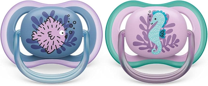 Philips Avent Ultra Air Soother - 2 x Light, Breathable Baby Soothers for Babies Aged 6‑18 Months, BPA-Free with Steriliser Carry Case (Model SCF085/61) - Amazon.ae Price Tracker