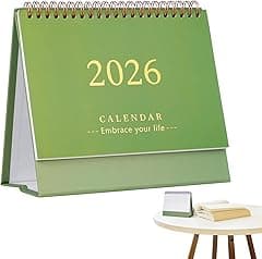 NUOBESTY 2025-2026 Desk Calendar 2026 Standing Flip Monthly Calendar Desktop Calendar Jul. 2025 - Dec. 2026, Memoranda Lined Pages, Twin-Wire Binding, Green - Amazon.ae Price Tracker